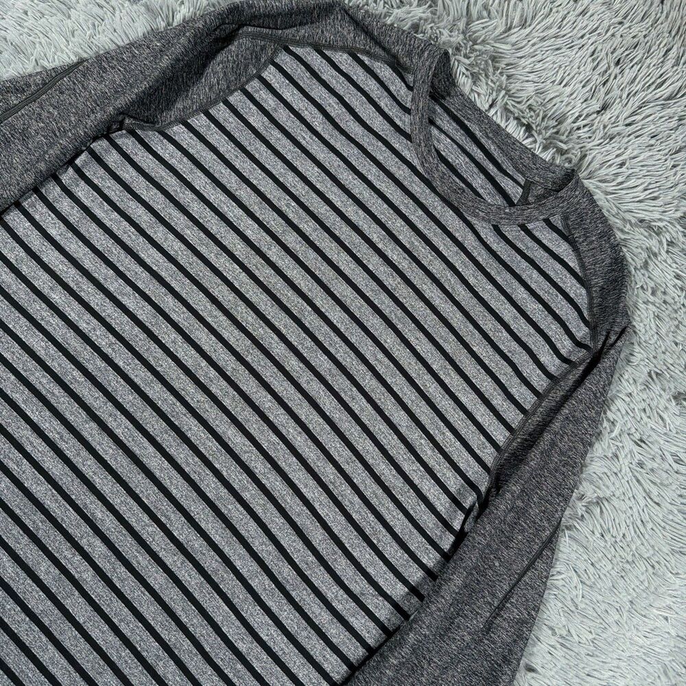 Lululemon Shirt Small Gray Sea Steel 5 Year Basic Tee Striped Pullover Mens